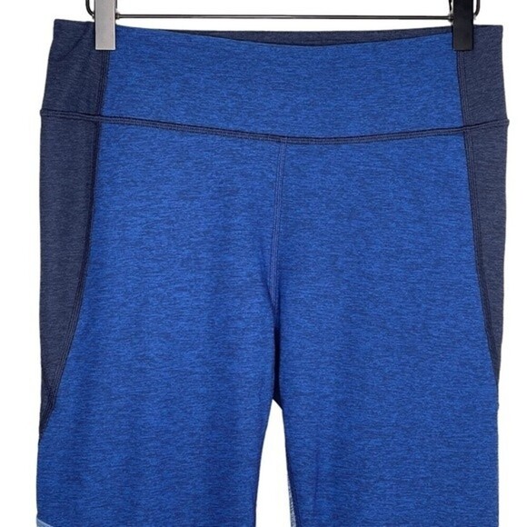 Outdoor Voices Leggings Large Blue 7/8 Tri Tone Warmup Leggings Colorblock - Picture 2 of 9